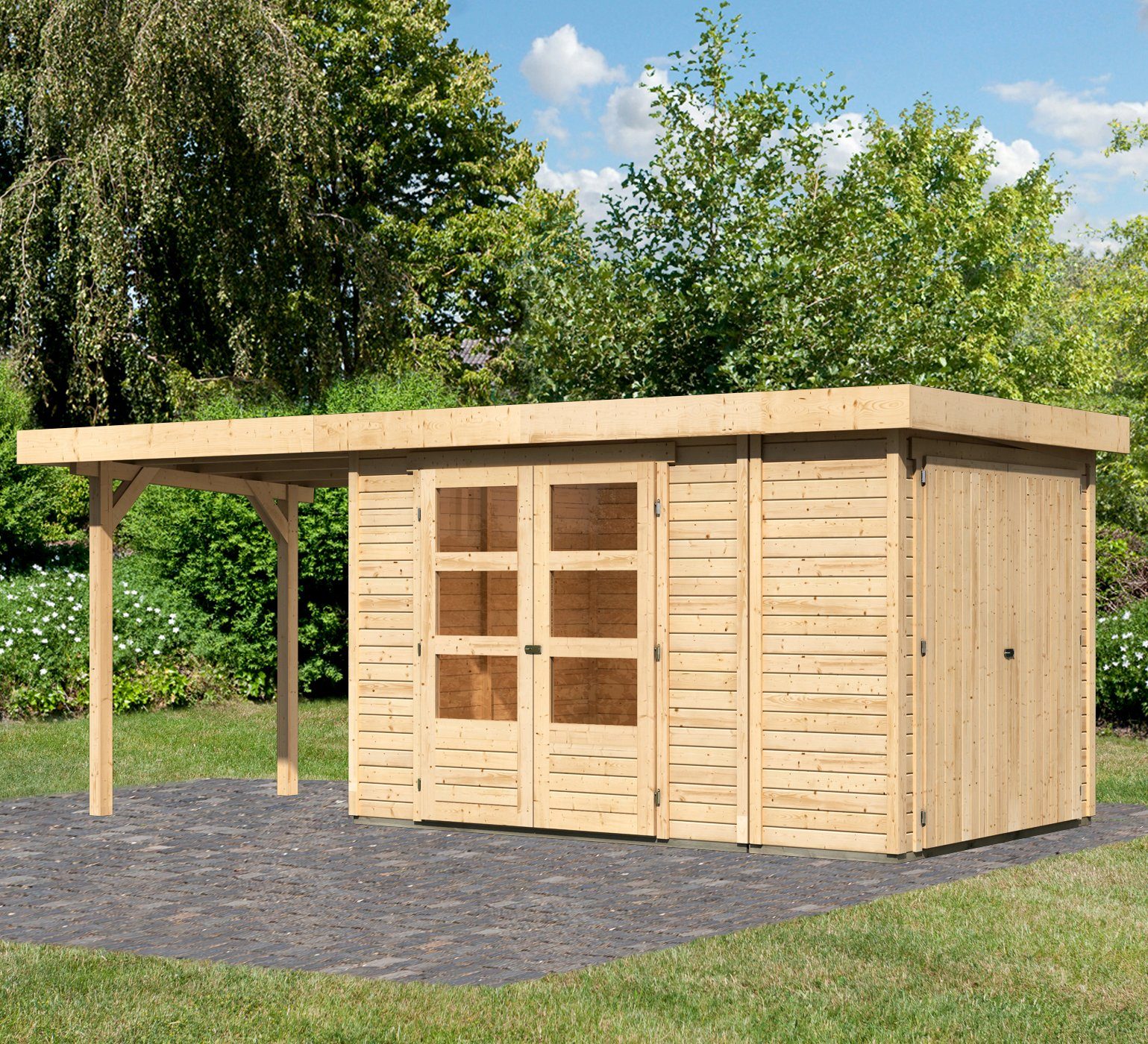 Karibu Gartenhaus Ostsee 3, BxT: 566x238 cm, (Set)