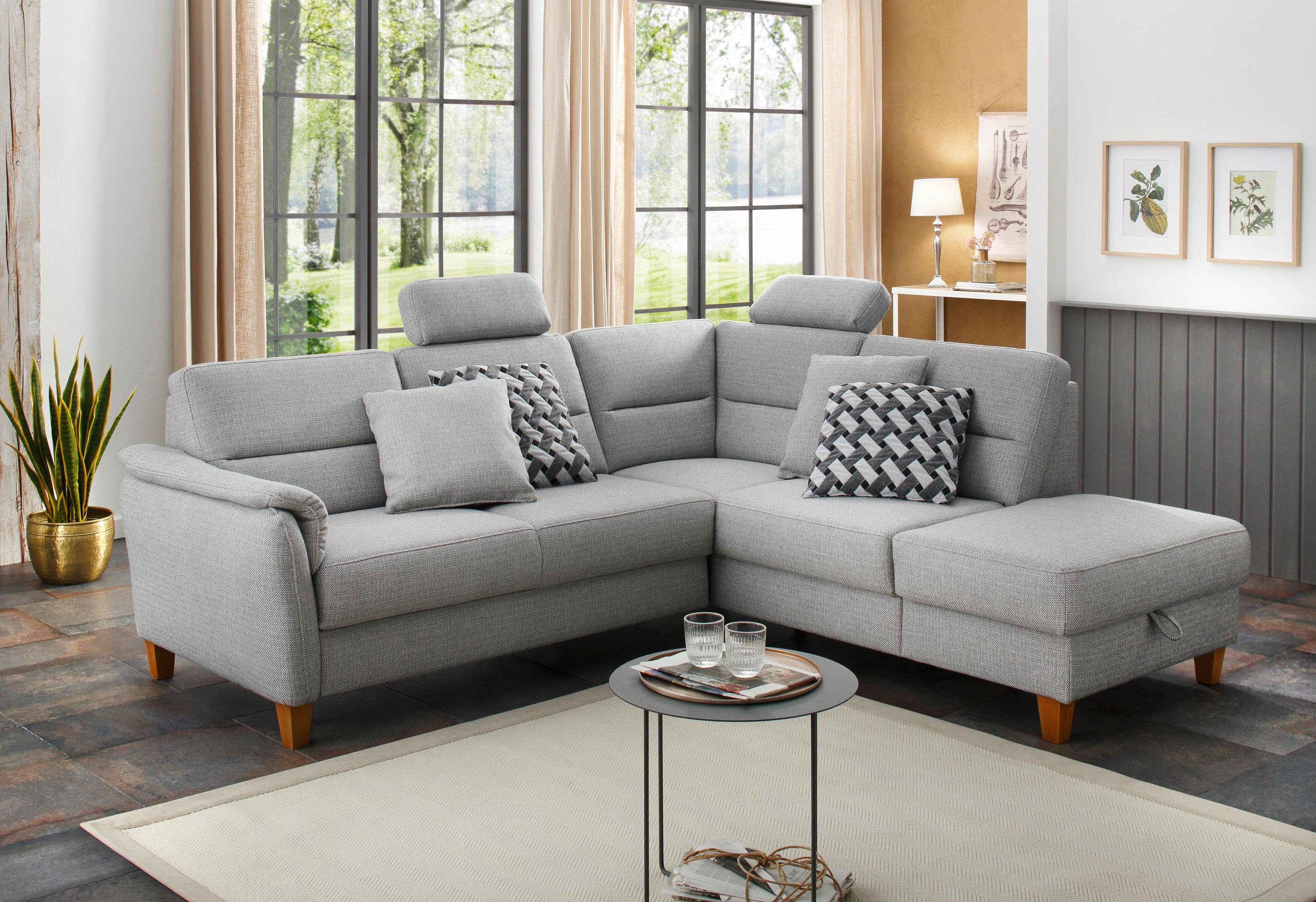 Home affaire Ecksofa "Palmera L-Form, B: 236 cm" Federkern, wahlweise mit B günstig online kaufen