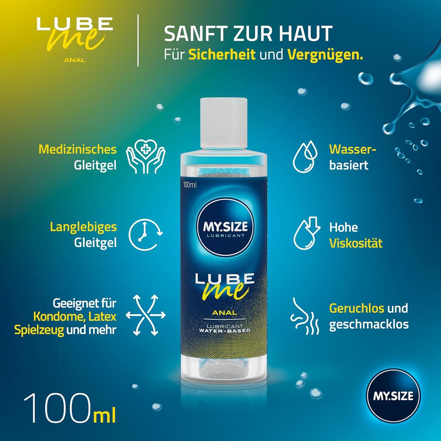 MY.SIZE Analgleitgel Lube Me Anal, Gleitmittel extra viskos, wasserbasierend