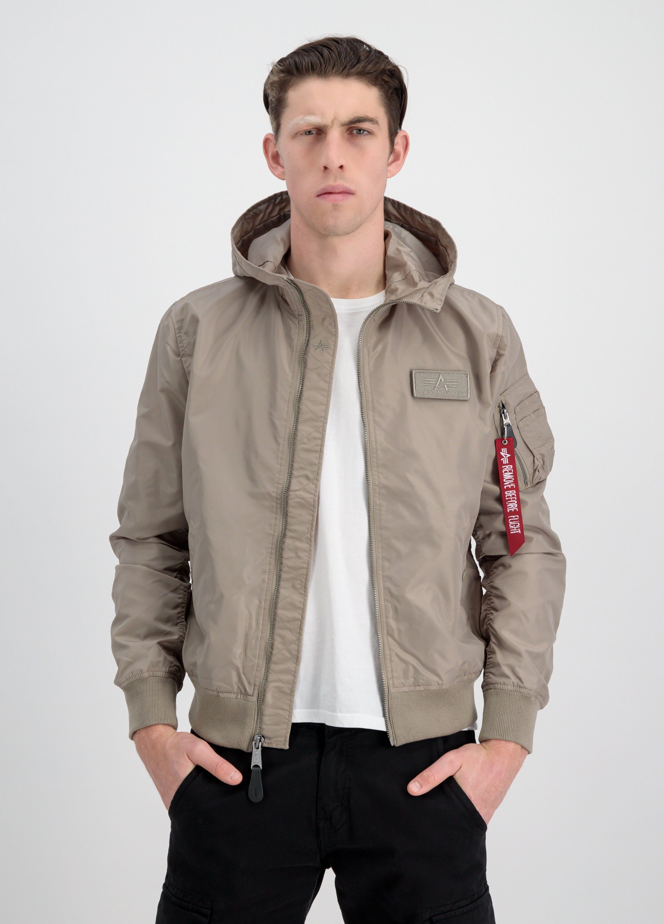 Alpha Industries Bomberjacke Alpha Industries Men - Bomber & Flight Jackets MA-1 LW Hooded vintage sand | Übergangsjacken