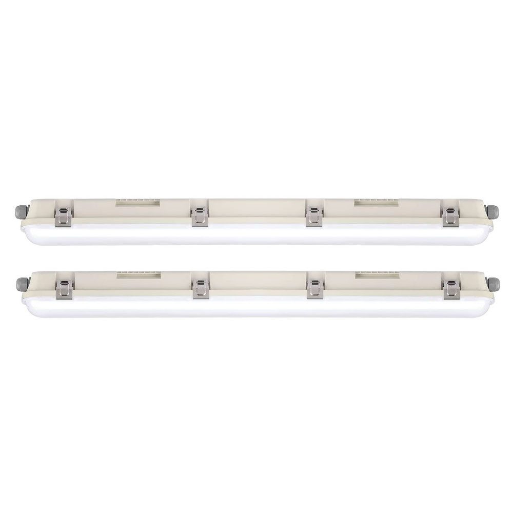 V-TAC LED Deckenleuchte, LED-Leuchtmittel fest verbaut, Neutralweiß, LED Wannenleuchte Garagenlampe neutralweiß L 120 cm 2er Set