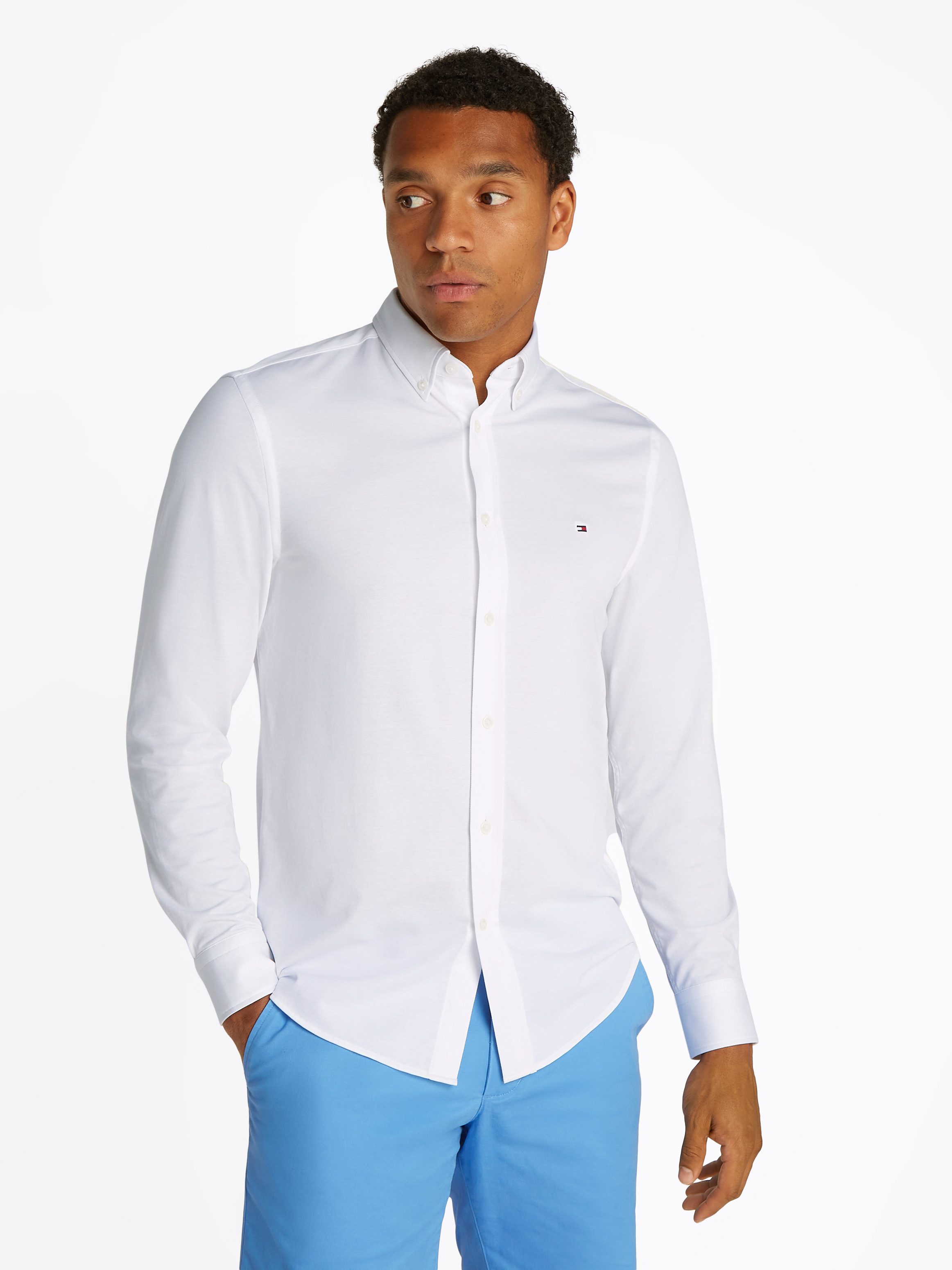 Tommy Hilfiger Langarmhemd PERFORMANCE TWO TONE Slim Fit SHIRT günstig online kaufen