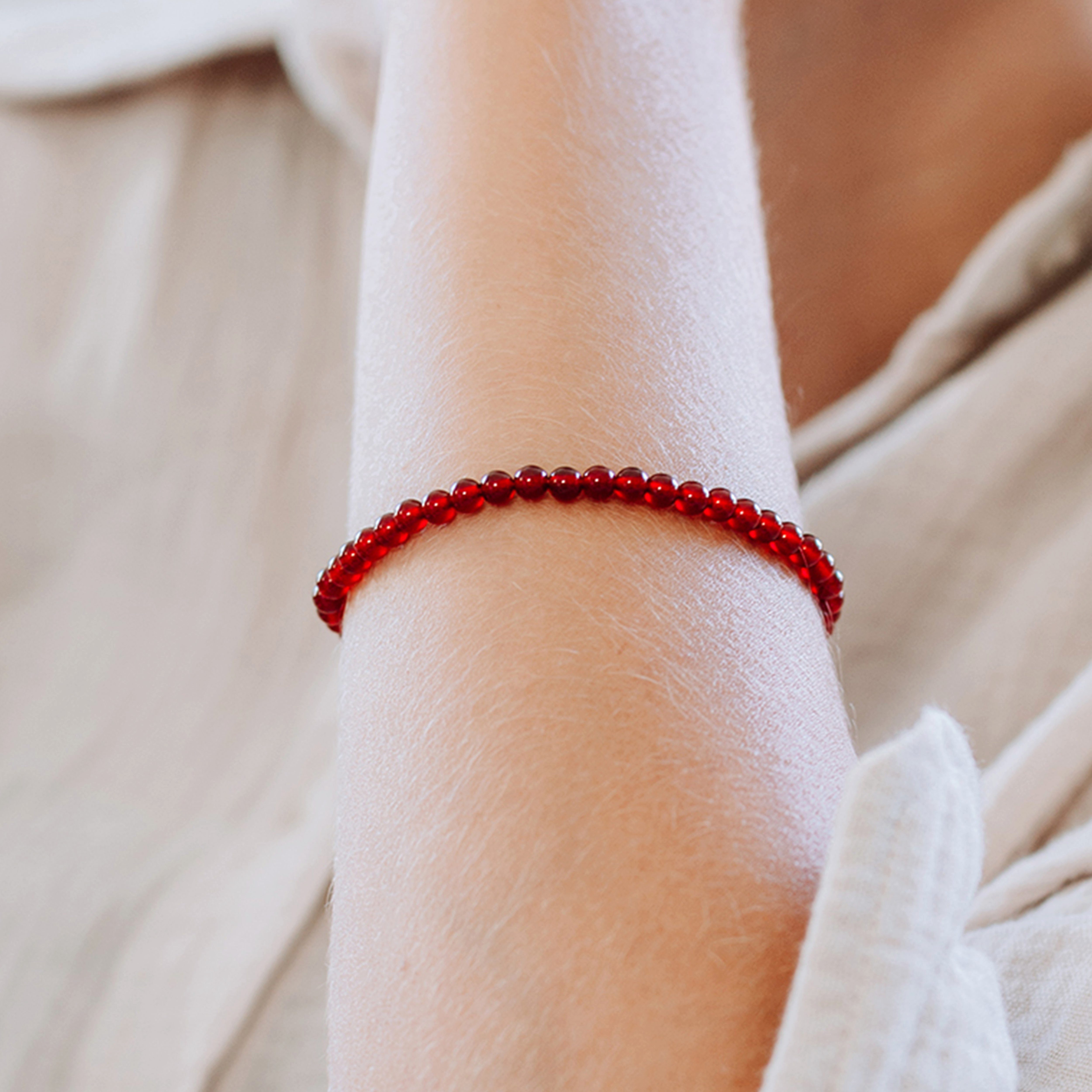 Lebensquelle Plus Armband Karneol Mini-Kugelarmband, 4 mm – Bild 2 von 5