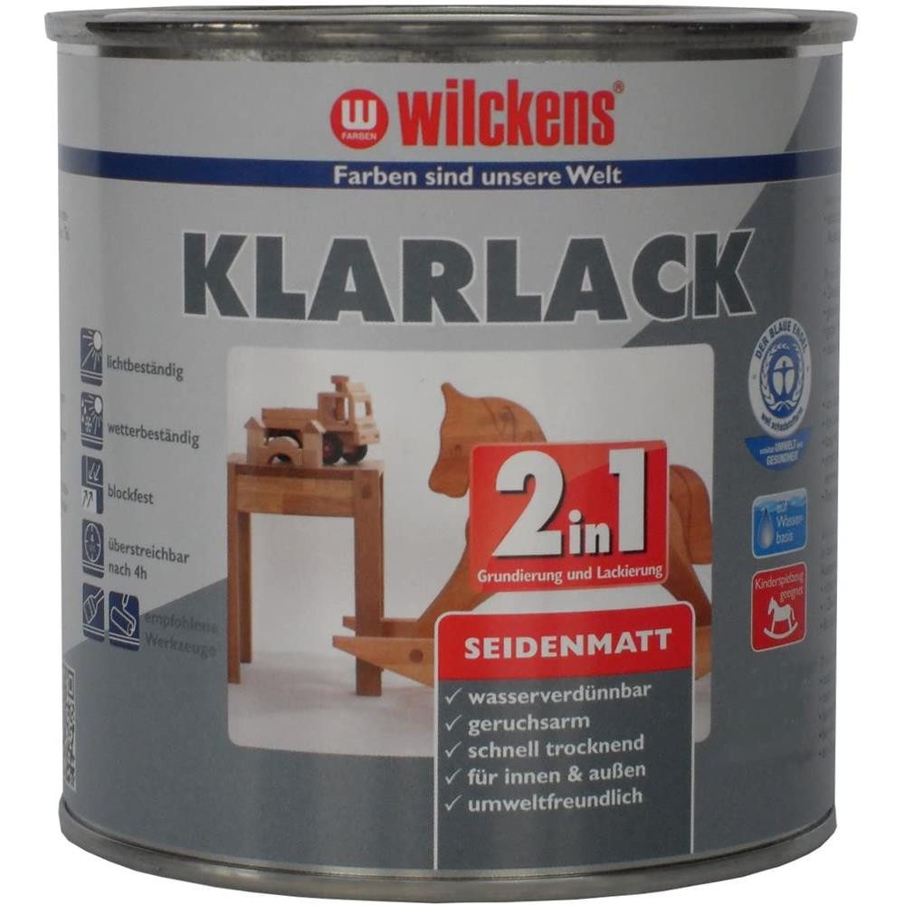 Wilckens Farben Klarlack Klarlack 2in1 seidenmatt, 750 ml, geeignet für Kin günstig online kaufen