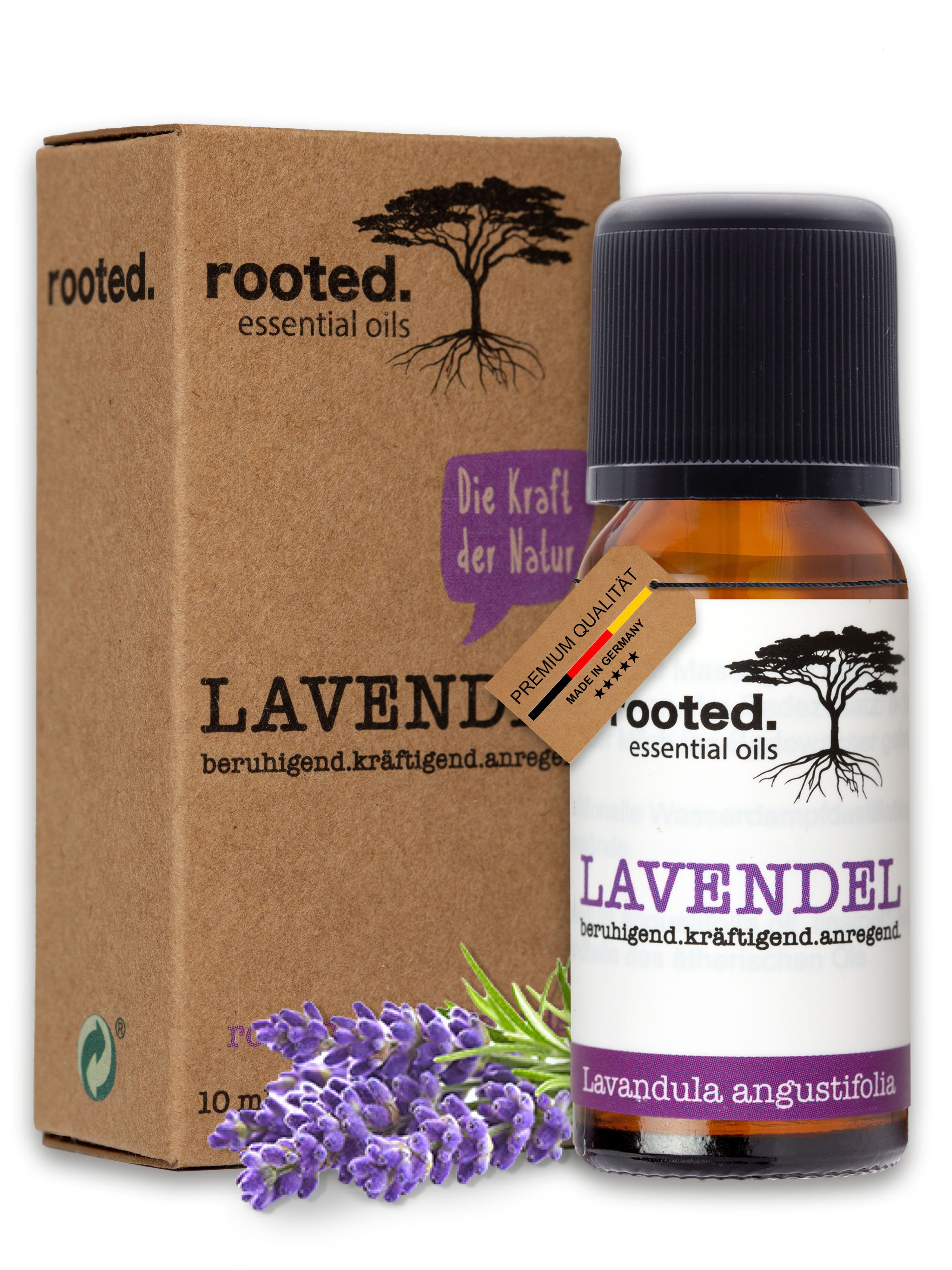 rooted. Körperöl rooted.®, 10ml ätherisches Lavendelöl, Lavandula angustifolia | Körperöle