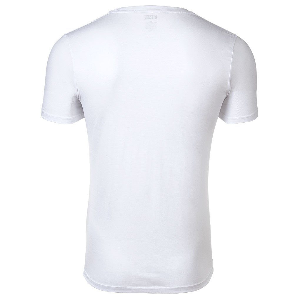 - T-Shirt T-Shirt Herren Diesel UMTEE-MICHAEL-TUBE, Schwarz/Weiß V-Ausschnitt