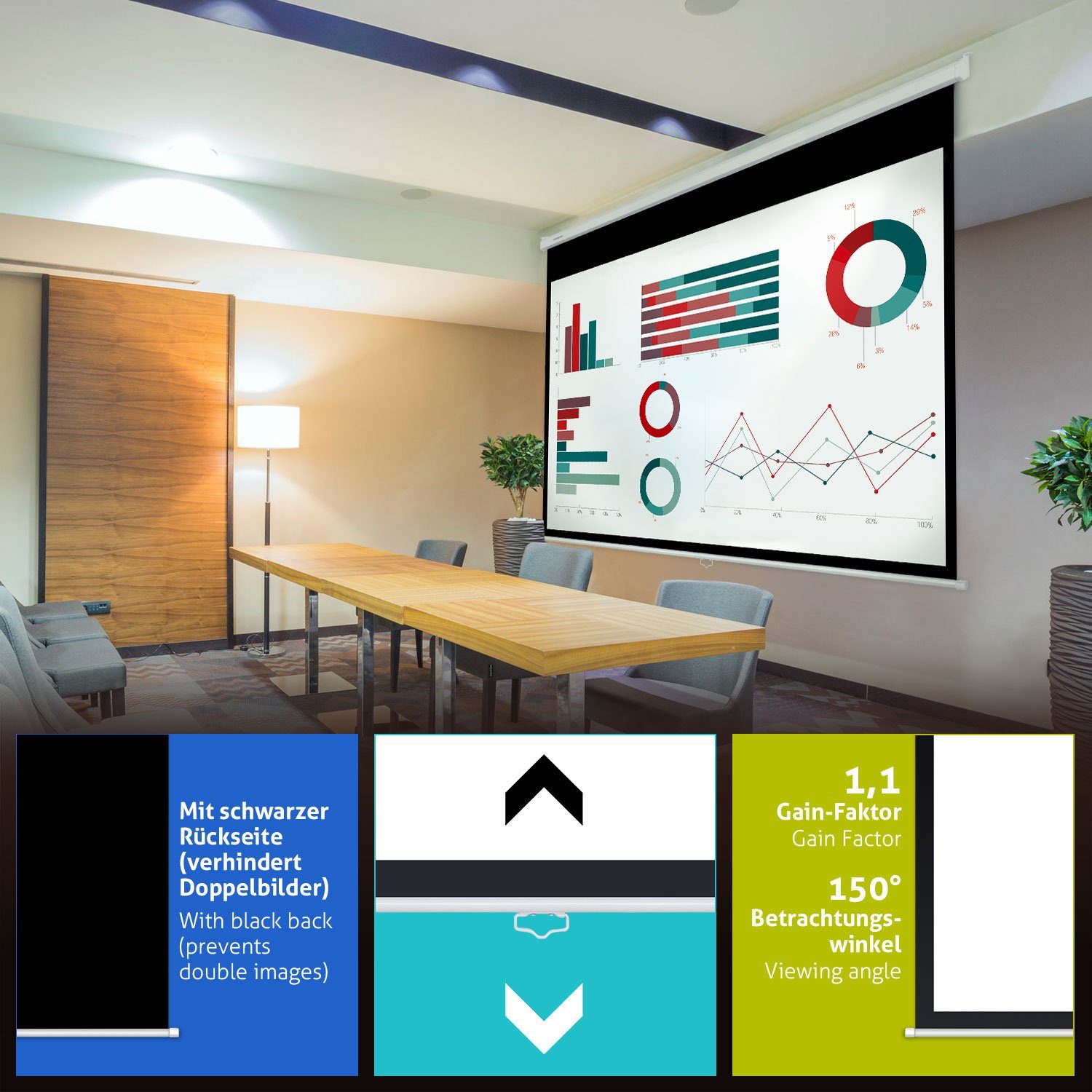 ESMART ESMART Germany Rollo Leinwand Rolloleinwand (Professional MIROLO)