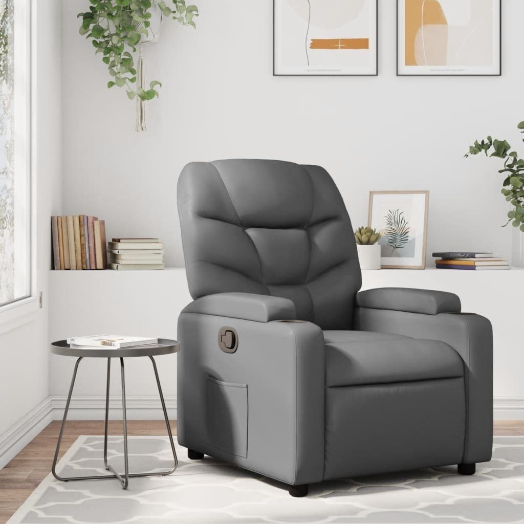 vidaXL Sessel Relaxsessel Grau Kunstleder (1-St) günstig online kaufen
