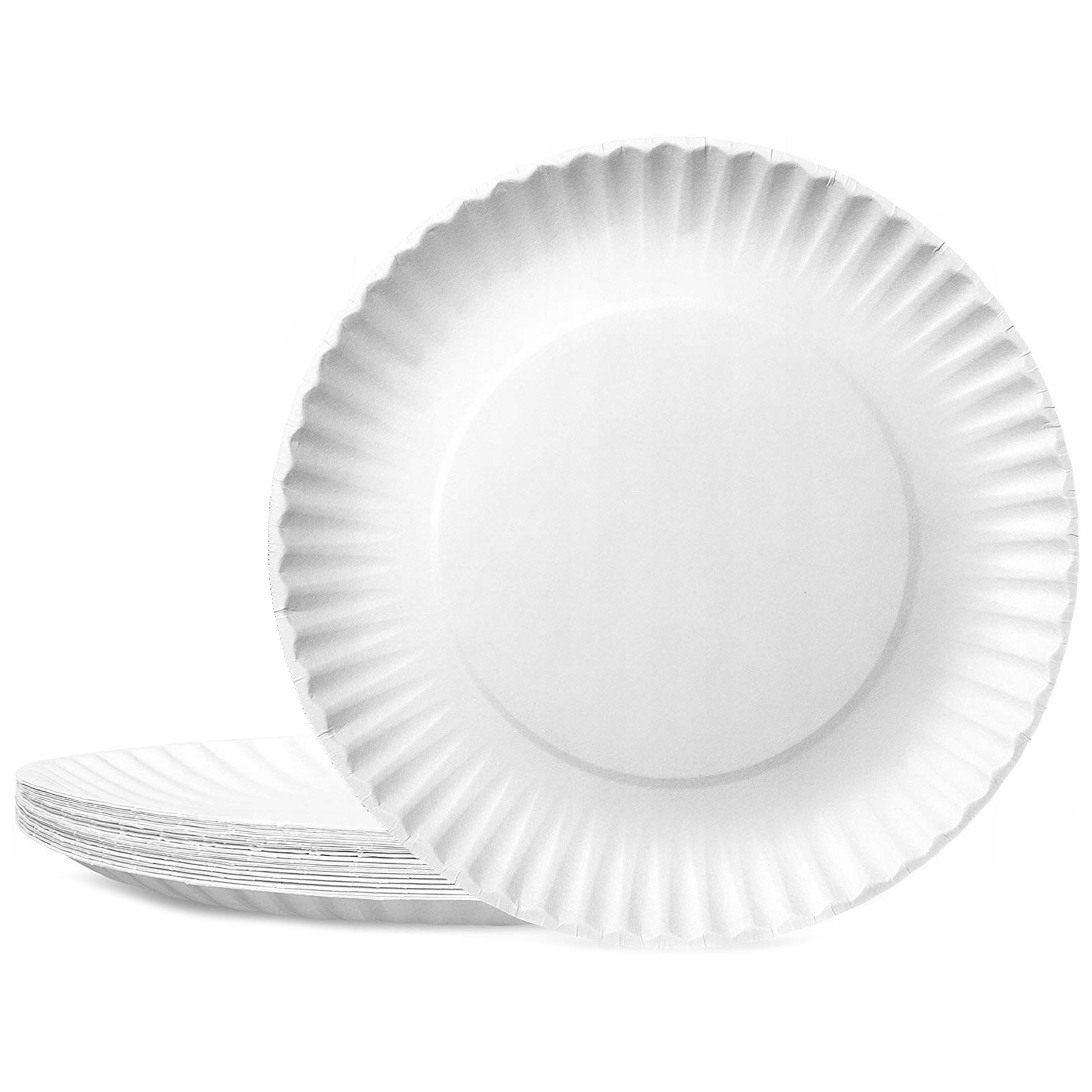Sarcia.eu Einwegteller Pappteller, weiß, 23cm, (10 St)