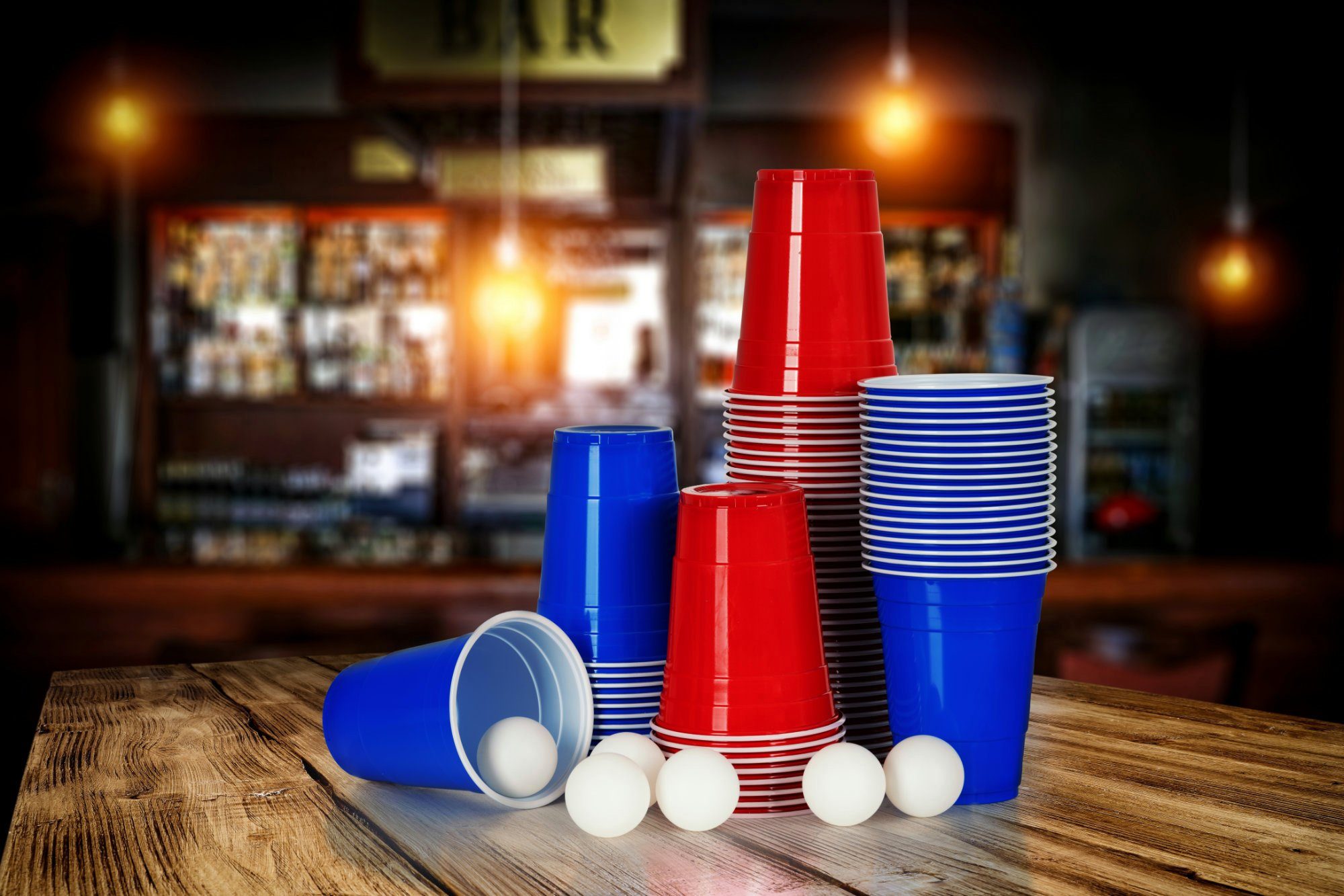 Stagecaptain Becher Beer Pong Becher und Bälle Set - 90 Ersatz-Cups - 6 Spielbälle in Weiß, Kunststoff – Bild 4 von 5