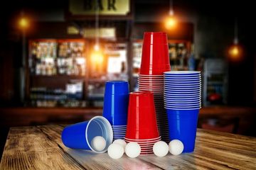 Stagecaptain Becher Beer Pong Becher und Bälle Set - 90 Ersatz-Cups - 6 Spielbälle in Weiß, Kunststoff