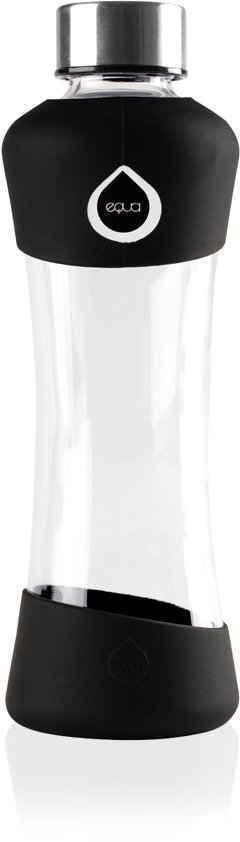 equa Trinkflasche Active black, Borosilikatglas, ideal für Freizeitaktivitäten, 550 ml