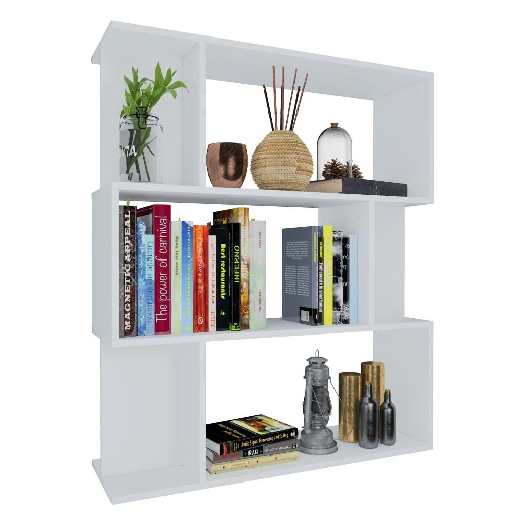 furnicato Bücherregal Bücherregal/Raumteiler Weiß 80x24x96 cm Holzwerkstoff, 1-tlg.