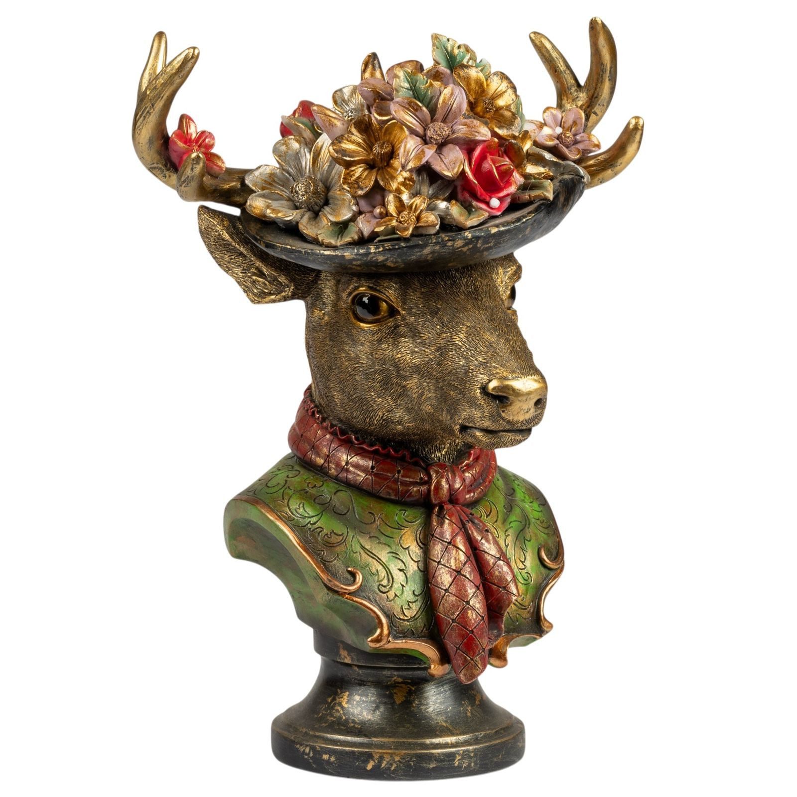 formano Dekofigur Hirsch Büste Deko Hirschkopf Skulptur 40 cm Dekofigur aus Kunststein