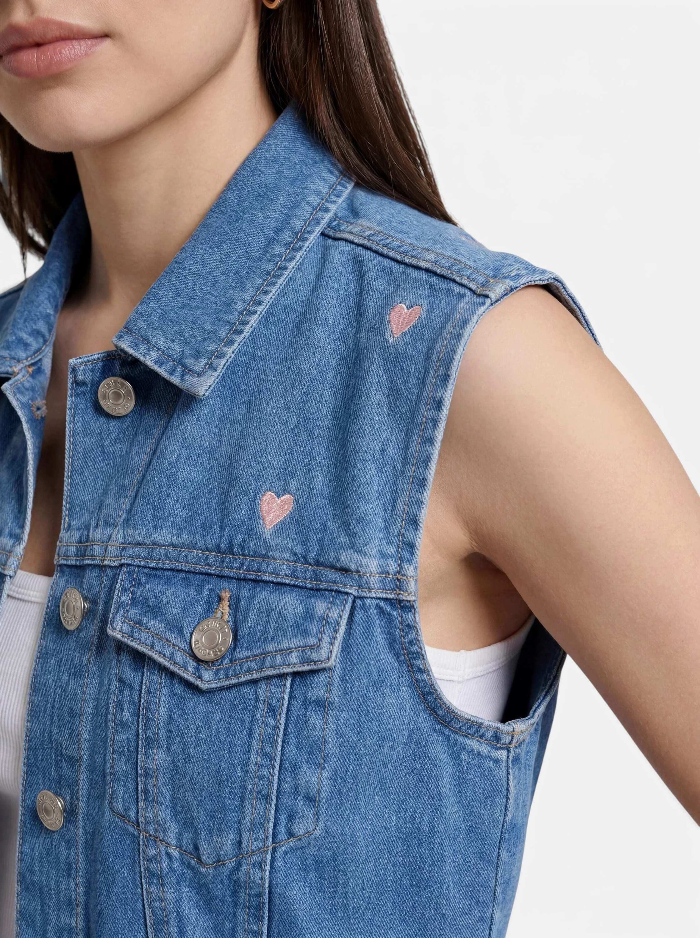 ONLY Jeansweste ONLVEGA (1-tlg) Stickerei