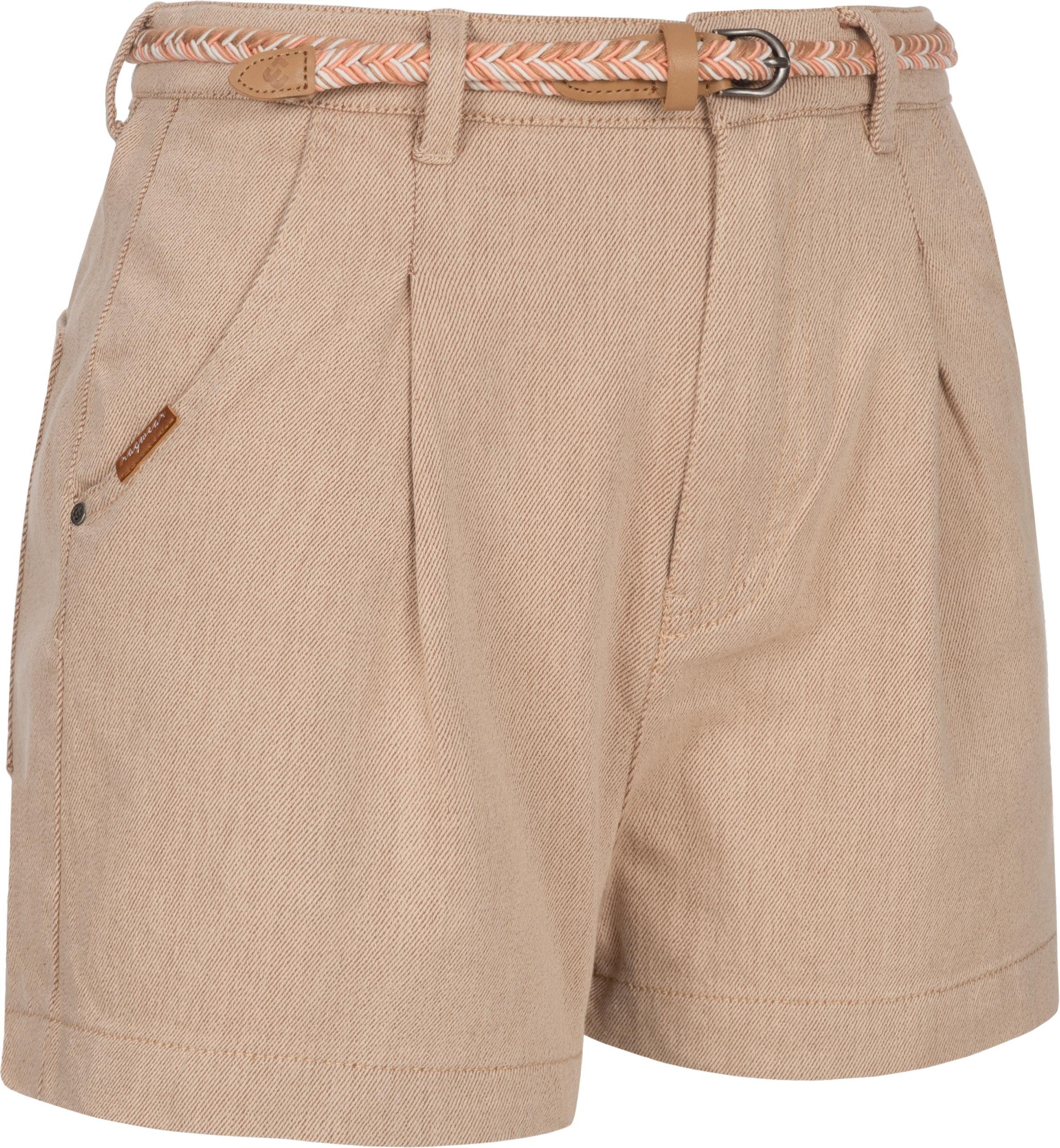 mit Ragwear beige Flechtgürtel Chinoshorts Intl. Hose kurze hochwertigem Sorenn