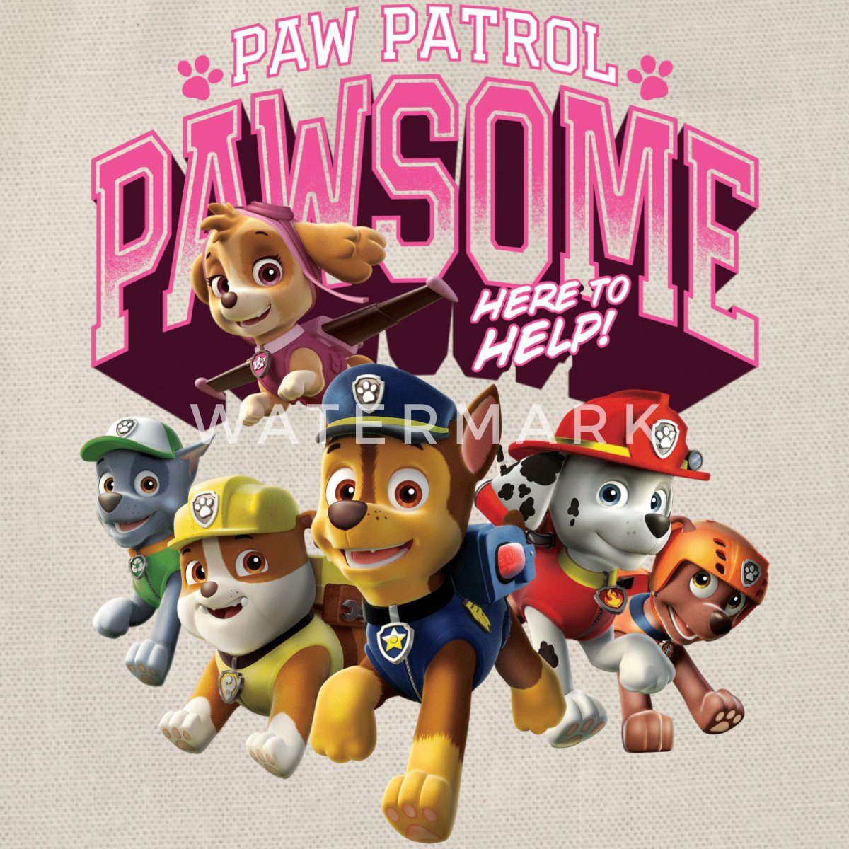 Spreadshirt Turnbeutel Paw Patrol Pawsome Here To Help Spruch Rosa Turnbeutel (1-tlg)