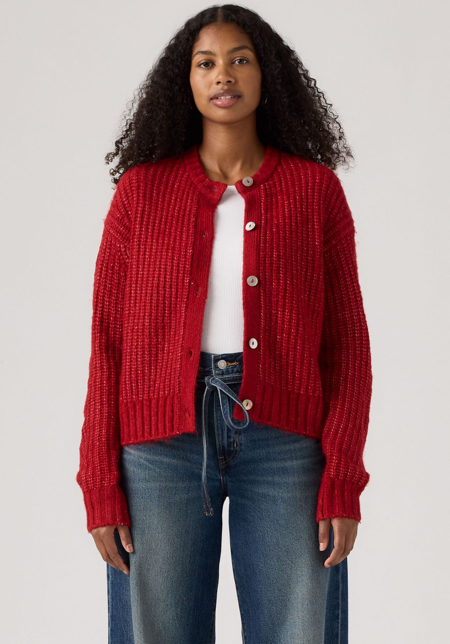 Levi's® Strickjacke Wärmender, pflegeleichter Materialmix günstig online kaufen