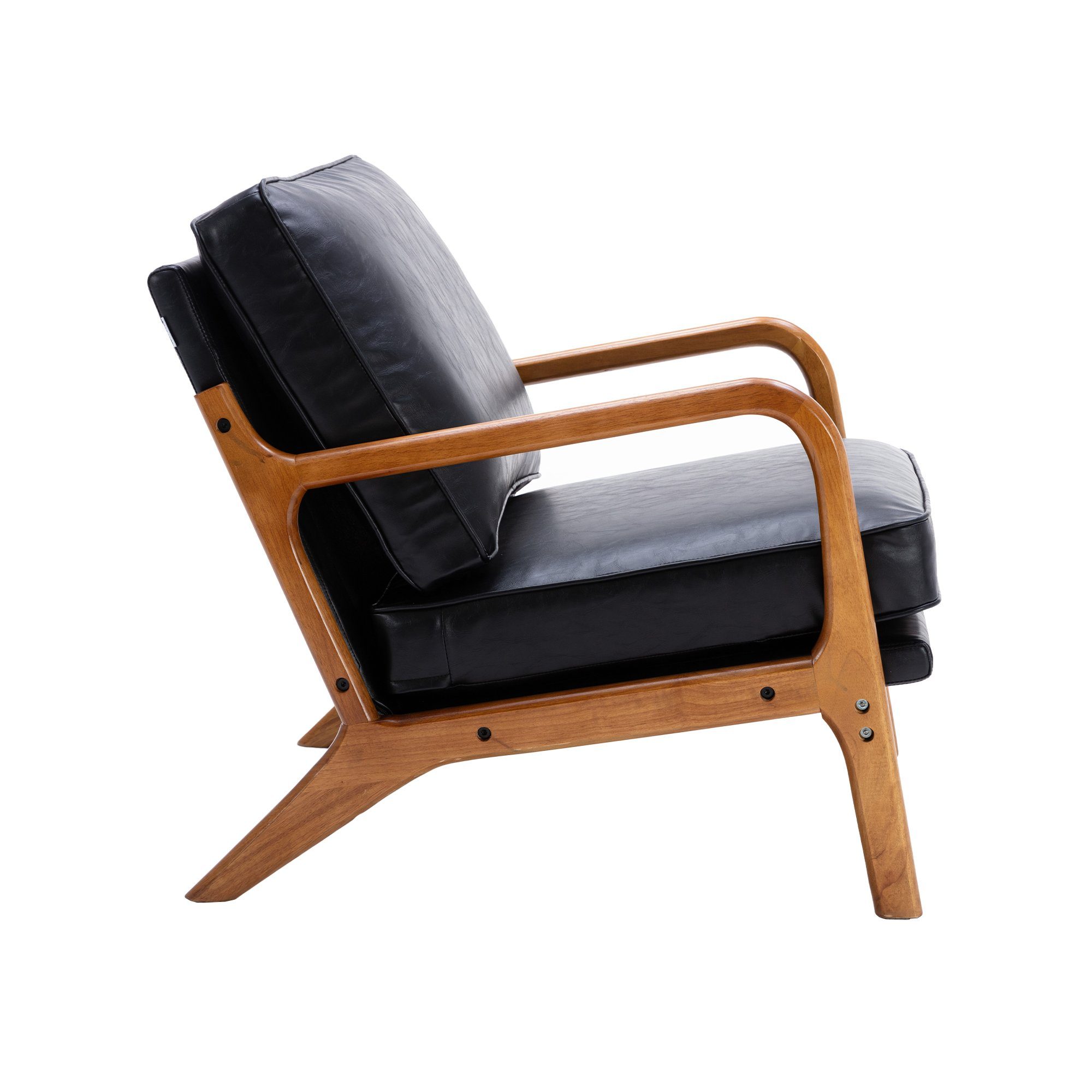 für Schwarz Stuhl Akzent Wohnzimmer Moderne Stuhl Celya Lounge Holzrahmensessel, Armlehnstuhl