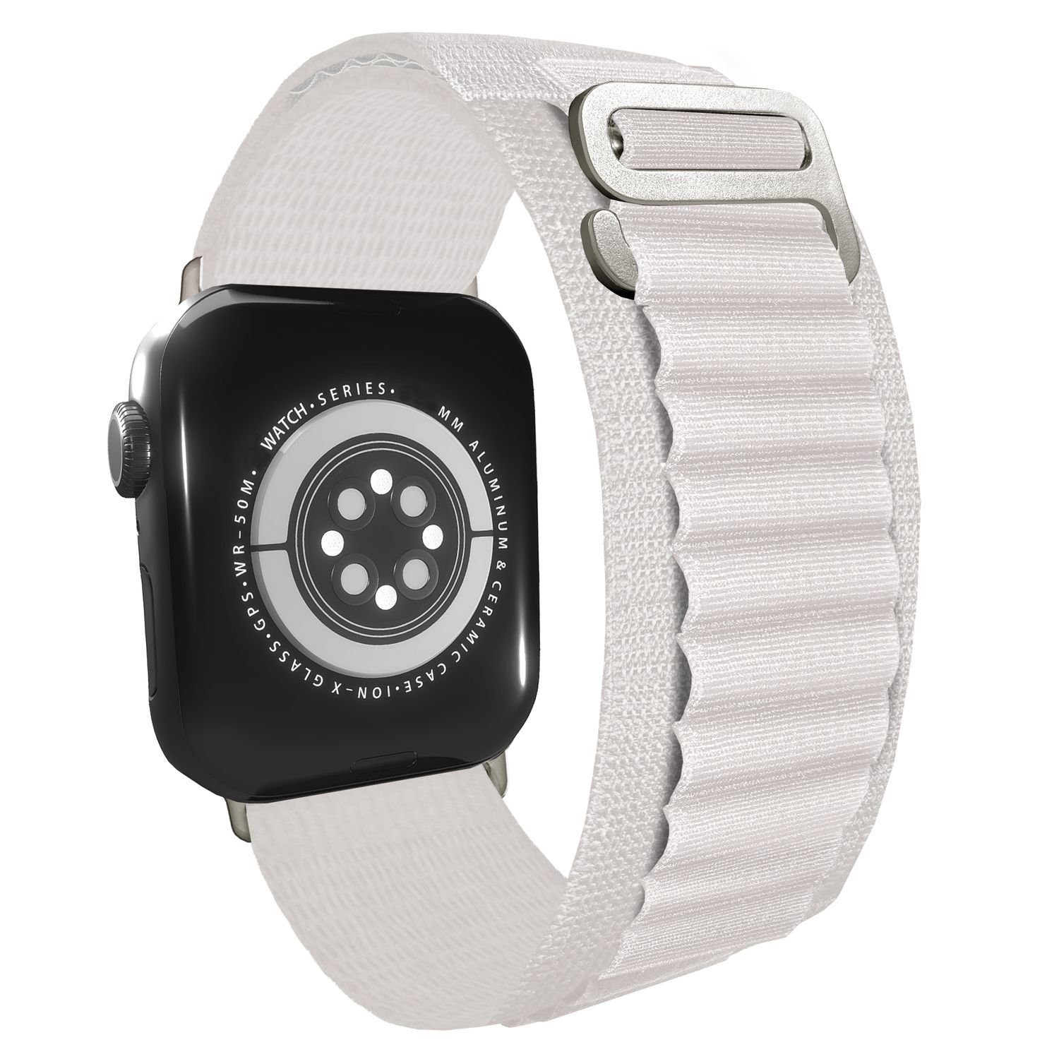 Nalia Smartwatch-Armband Apple Watch 49mm/46/45/44/42(Serie 1-3), Alpine Nylon Sport Uhr Ersatzband / Metallhaken / Outdoor / Wasserfest
