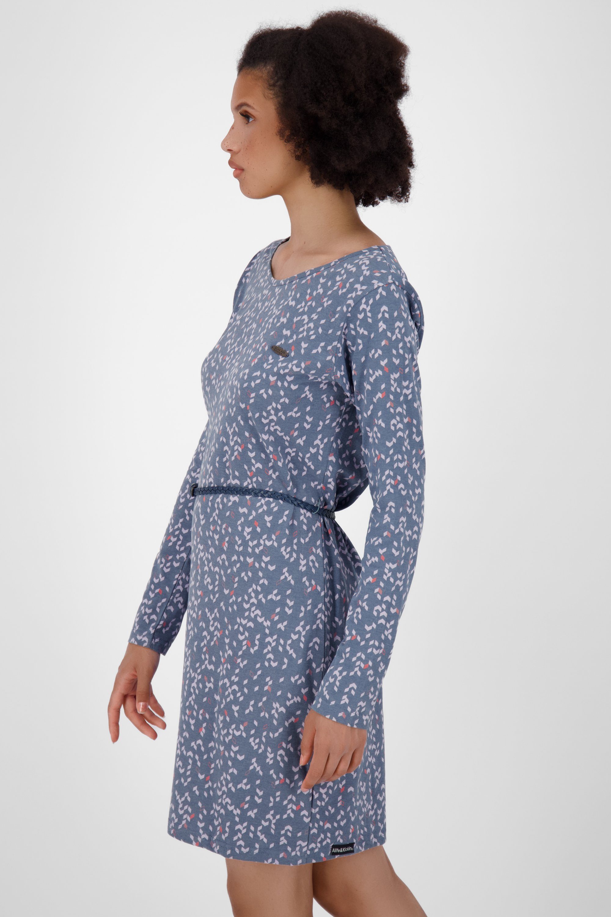 Kickin Longsleeve Dress Langarmkleid, Kleid Damen B Blusenkleid melange nightblue Alife EllinAK &