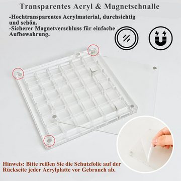 Refttenw Aufbewahrungsbox Acryl Seashell Display Box Sammelkoffer Muschel-Displaybox 12x12cm (2 St)