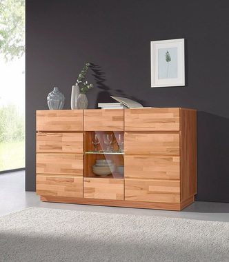 Home affaire Sideboard, Breite 140 cm, mit 2 Schubkästen, teilmassiv, FSC®-zertifiziert