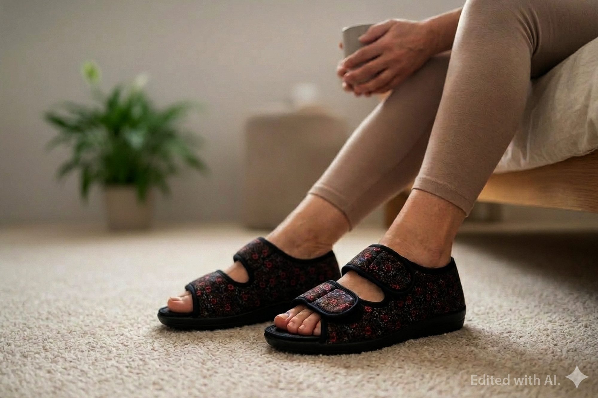 PADERO OrtoMed Klettsandale Hausschuh Verband- und Rehaschuhe