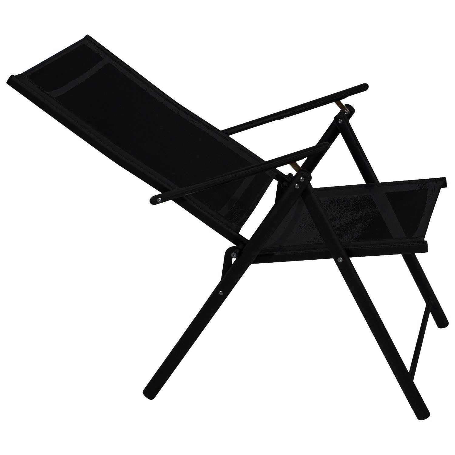 DEGAMO Garten-Essgruppe MILANO, (Set, 5-teilig), Metall anthrazit, Bezug schwarz, Tischplatte Kunstholz, klappbar