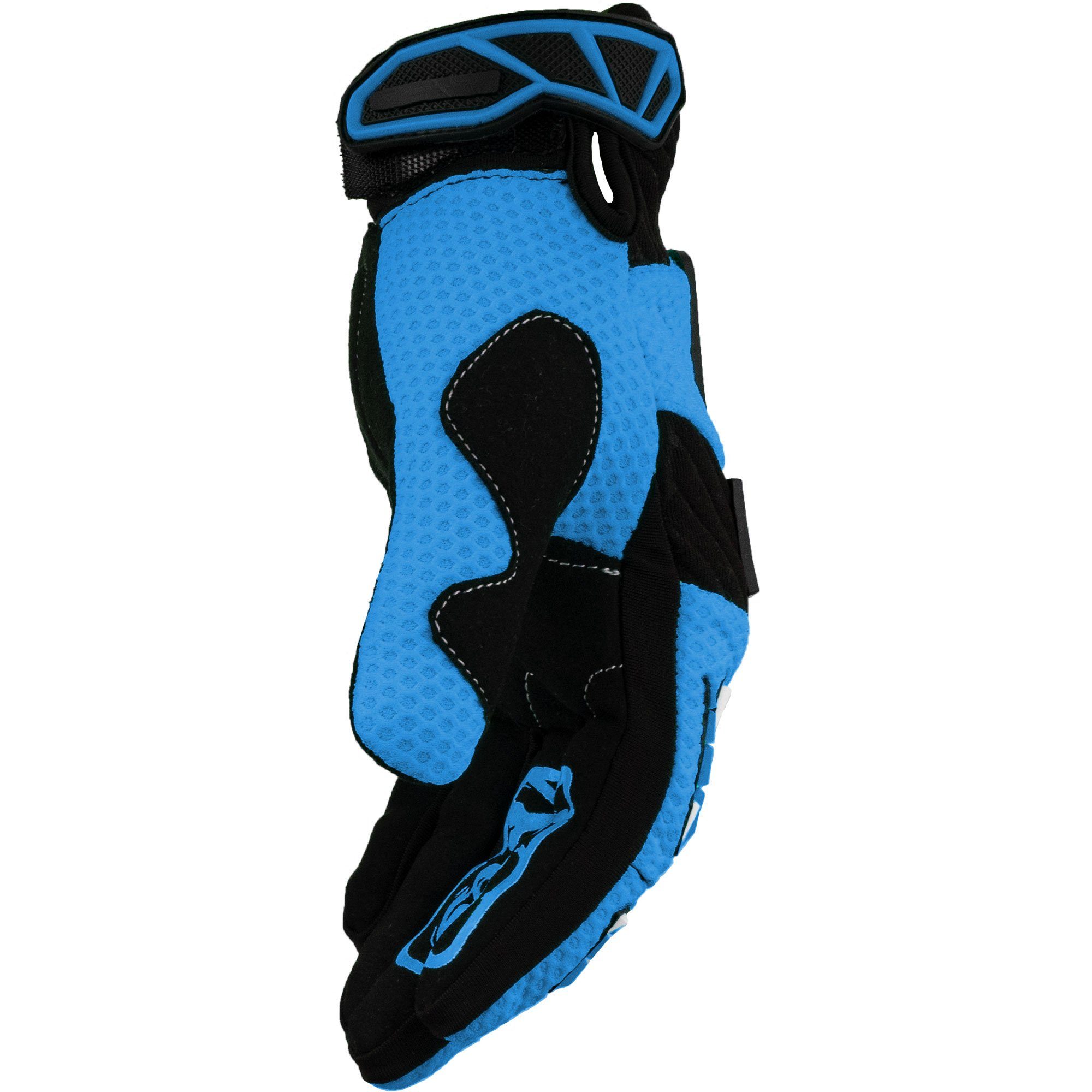 Motorradhandschuhe Faustschlag blau Weiteneinstellung