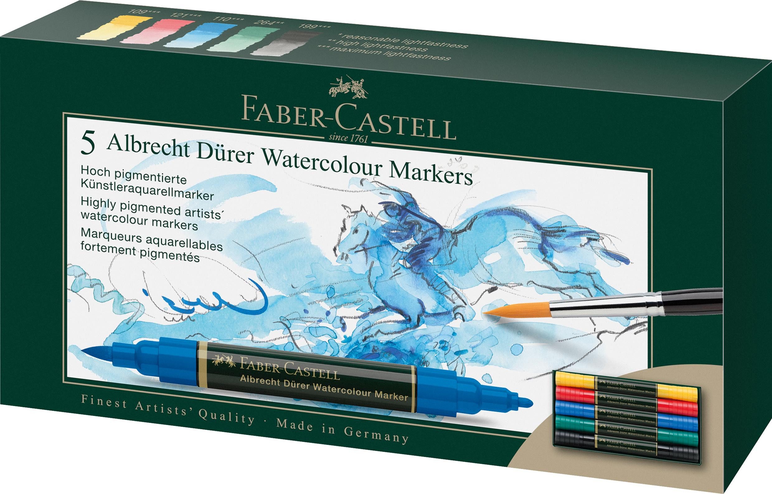 Faber-Castell Malstift Faber Castell Aquarellmarker A.Dürer 0,8mm 5er Etui