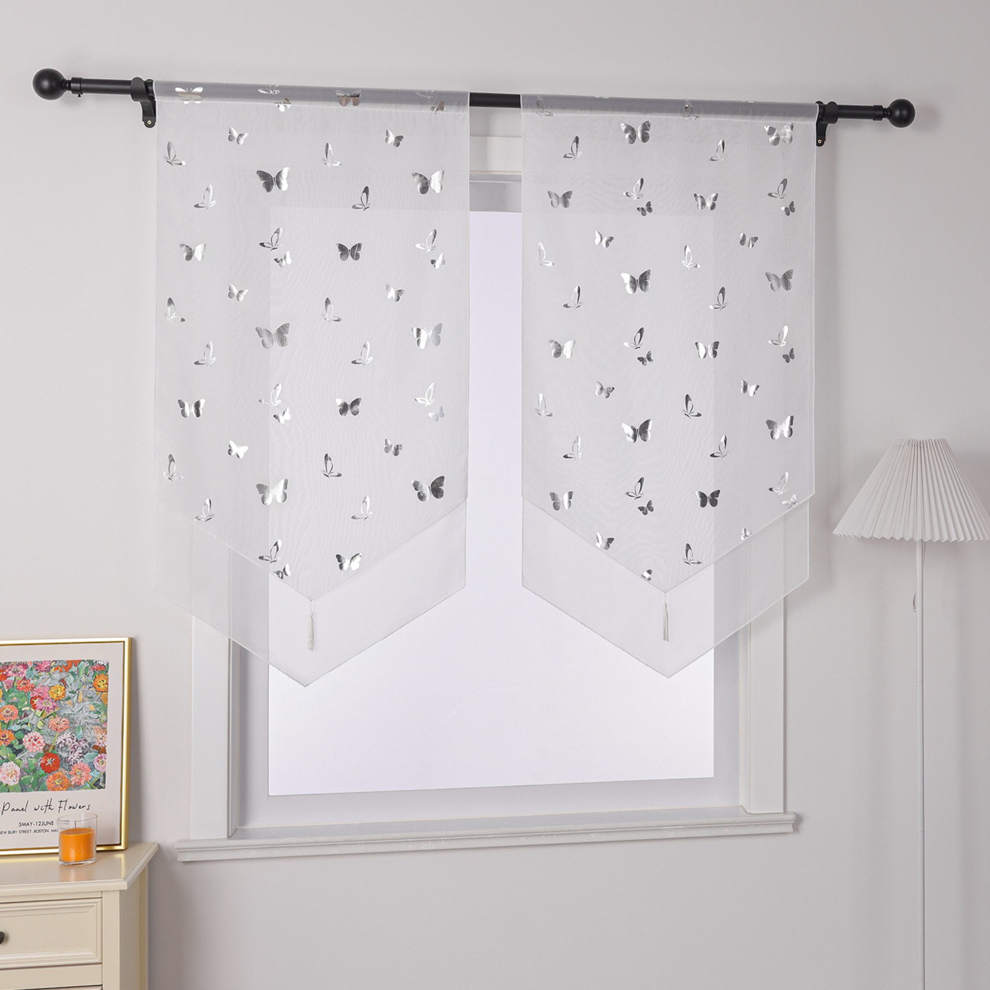 Joyswahl Scheibengardine Daria (1 St), Stangendurchzug, transparent, mit gl günstig online kaufen