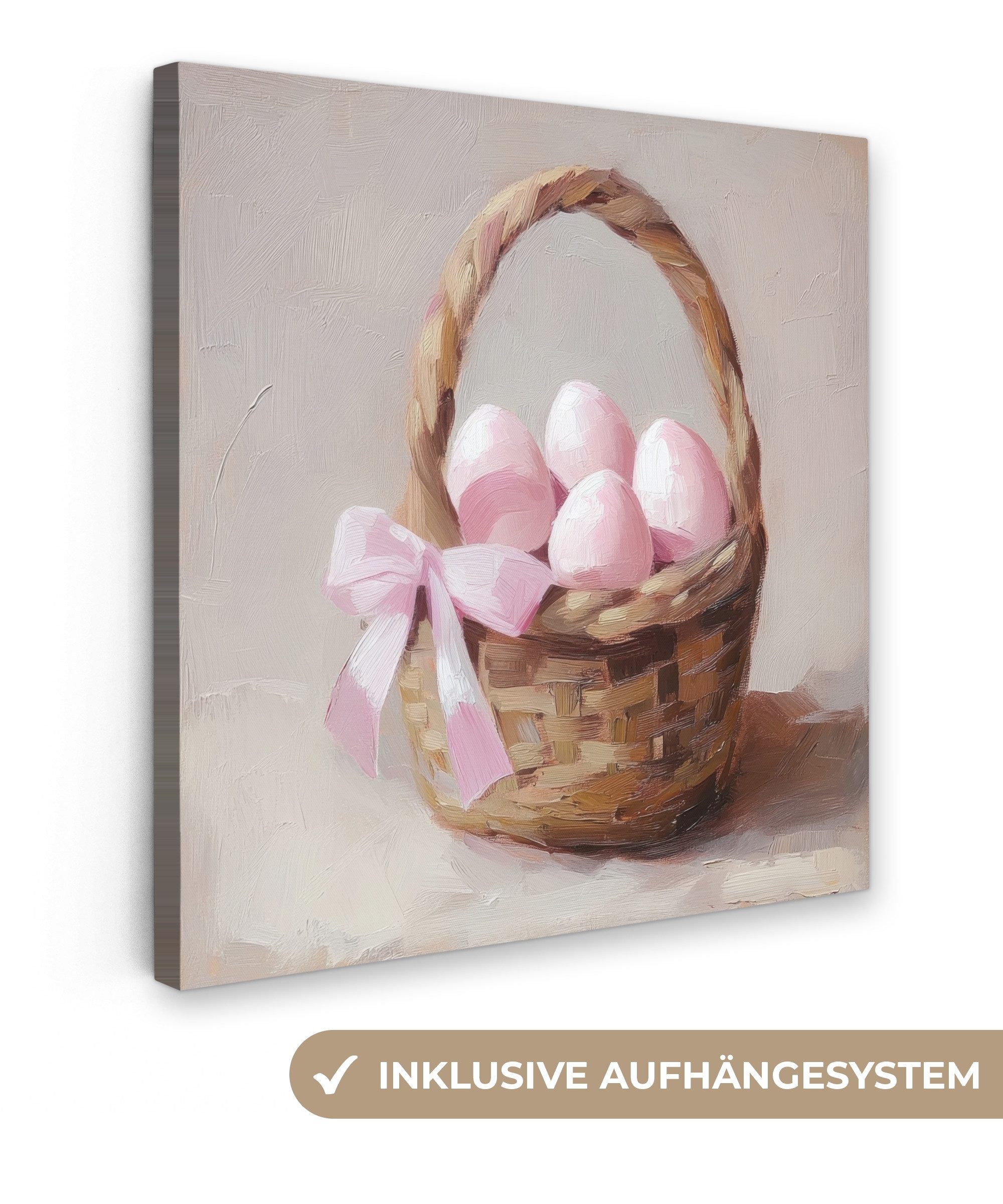 OneMillionCanvasses® Leinwandbild Korb - Eier - günstig online kaufen