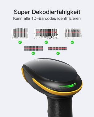 Inateck 1D Bluetooth Barcode Scanner Handscanner, (Unterstützen Selbst Entwickelte App und SDK)