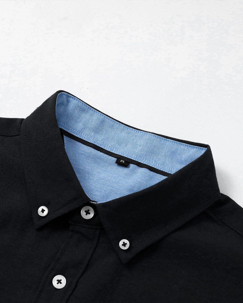 Allthemen Businesshemd mit Button-Down-Kragen Langarmhemd Slim Fit Hochzeitshemd