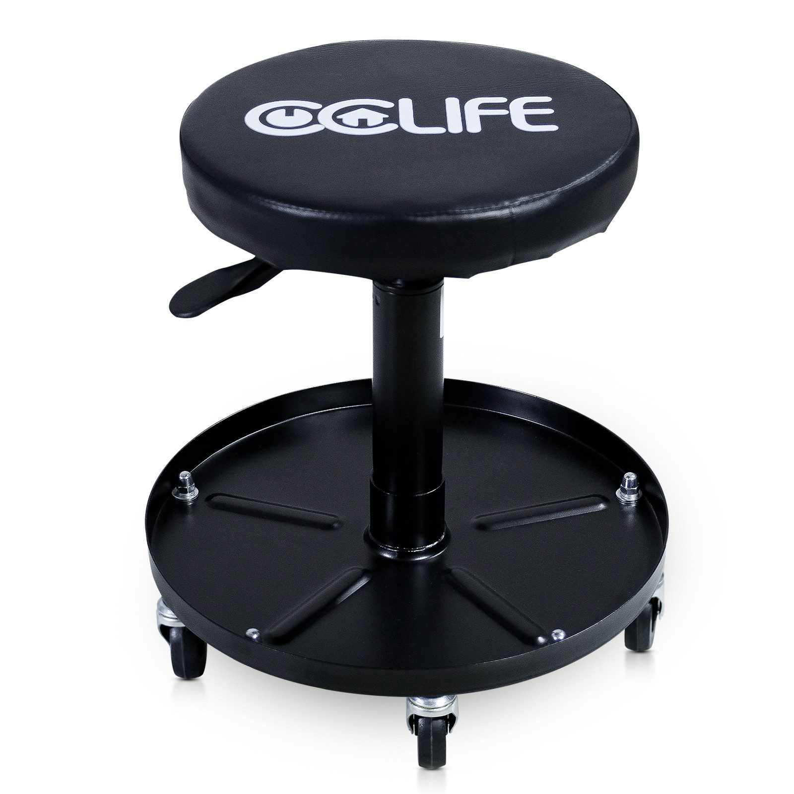 CCLIFE Drehhocker Werkstatthocker Mit Rollen Höhenverstellbar Werkstatt Rollhocker