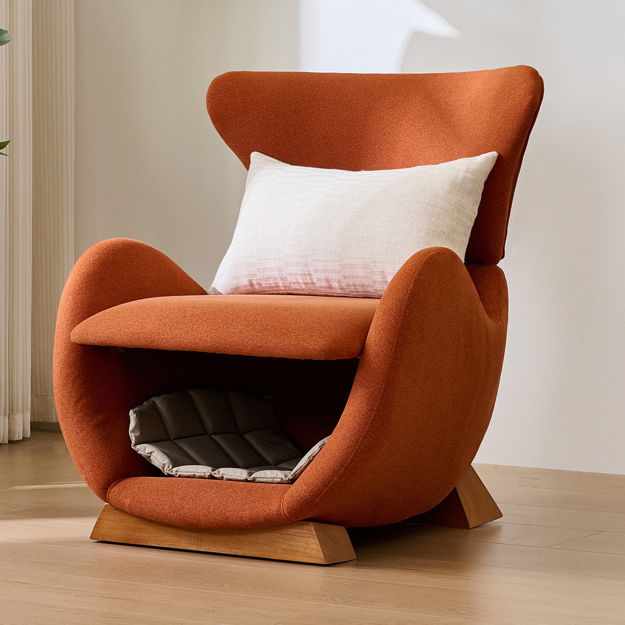 Odikalo Loungesessel Kindersessel Wohnzimmer-Fernsehsessel Einzelsofa mit Stauraum (Haustierfreundlicher Loungesessel mit integrierter Höhle für Katzen und kleine Hunde – aus kratzfestem Stoff und stabilem Holzrahmen)