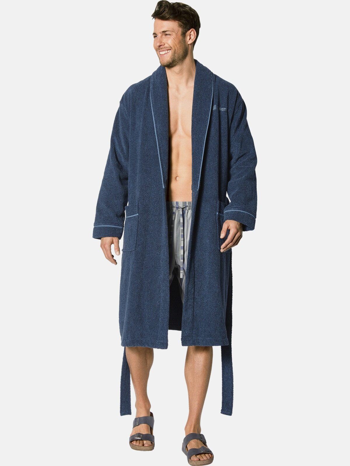 Babista Bademantel ADALTOLLI, Langform, Baumwolle, -, mit geräumigen Taschen