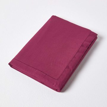 Homescapes Tischdecke Tischdecke aus 100% Baumwolle, 138 x 138 cm, pflaume (1-tlg)
