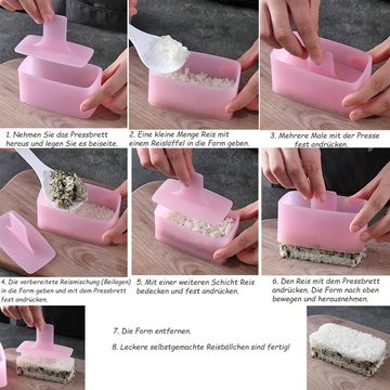 KÜLER Sushi-Roller Onigiri-Form,Sushi-Herstellungsset,Bento-Sushi-Teller,DIY-Onigiri