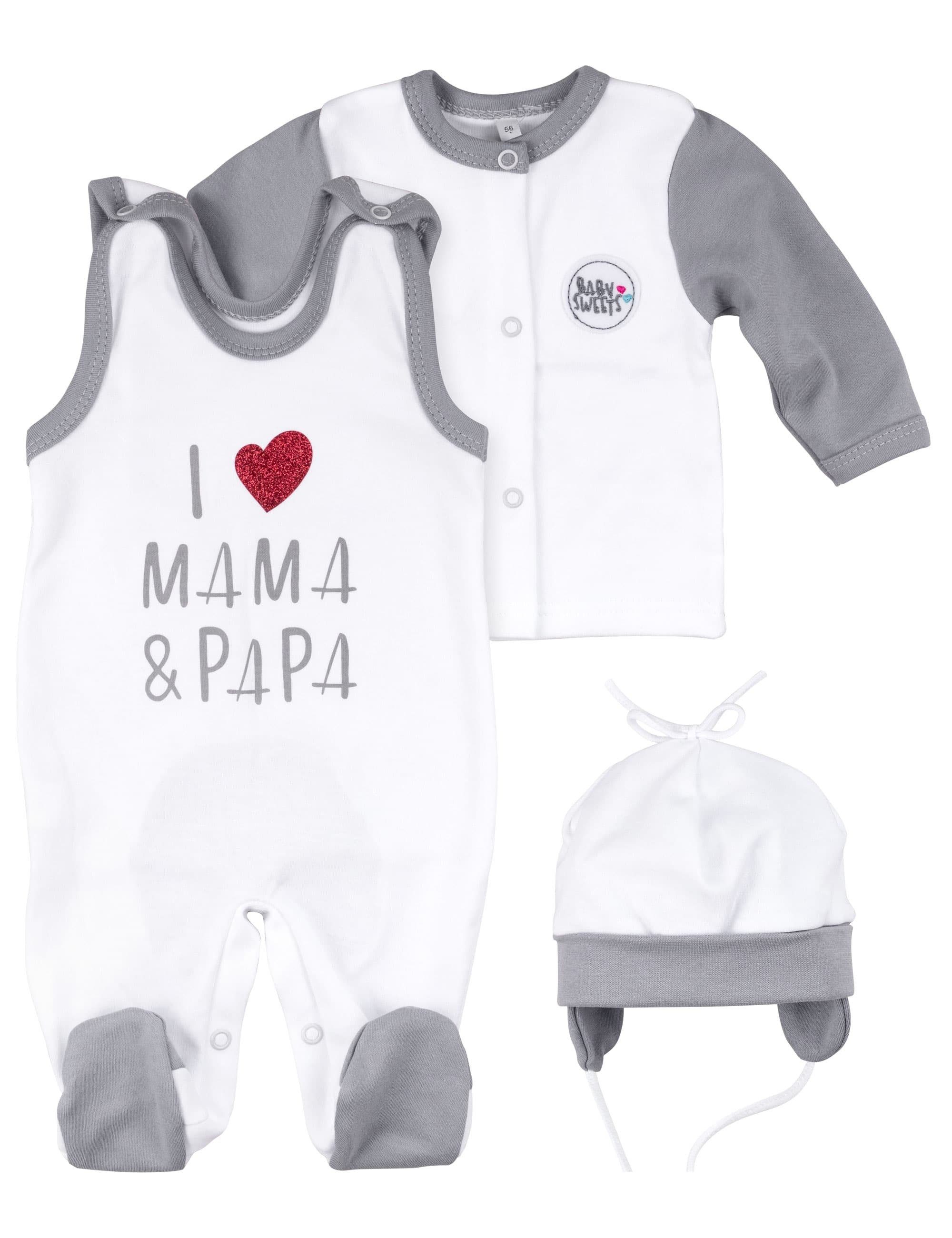 Baby Sweets Mama Set (Set, Papa I Mütze, Strampler) Shirt, love 1-tlg., Strampler &