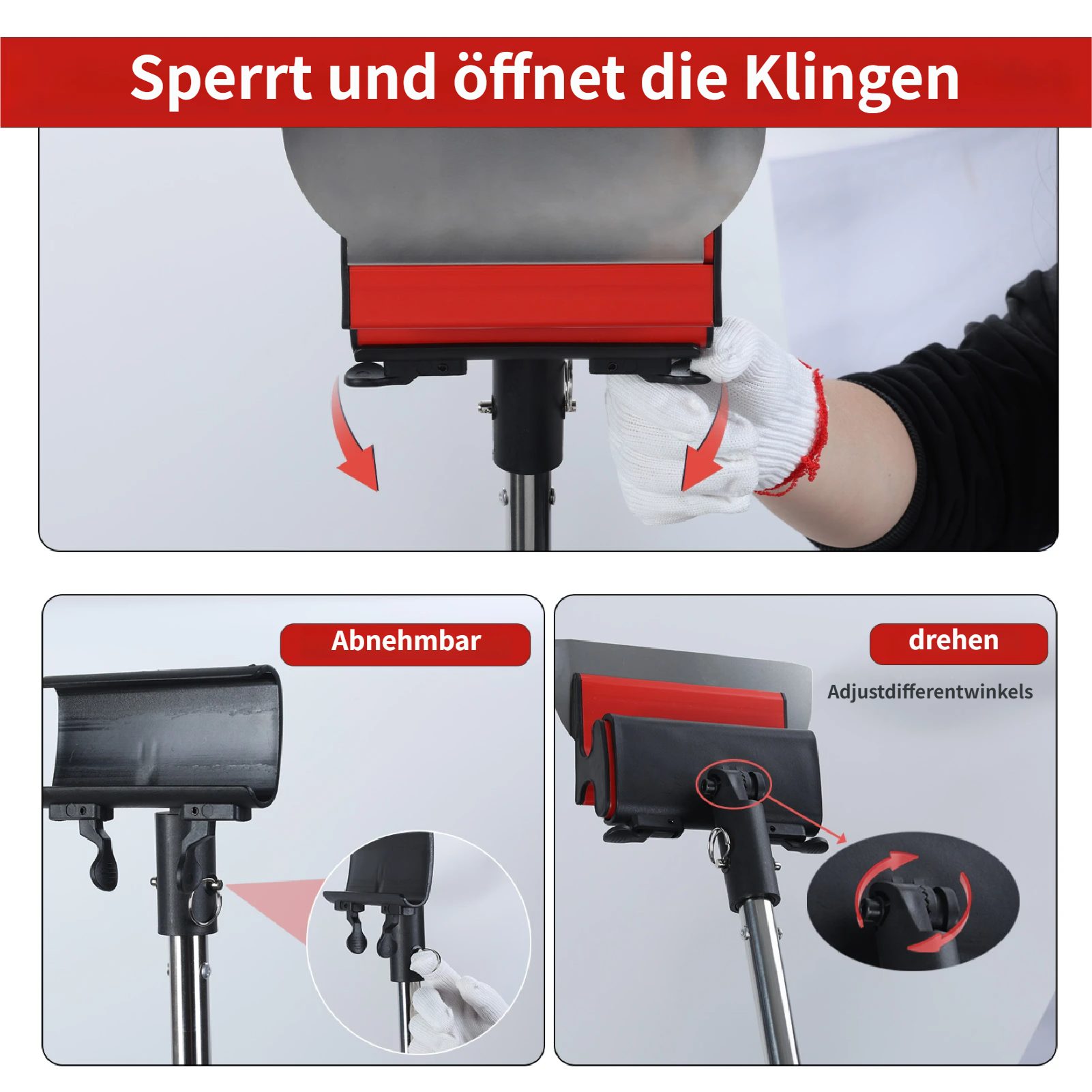 Rutaqian Flächenspachtel Flächenspachtel Spachtel Set 20,40,60,80,100 cm (5-St-St) Flächenspachtel Set für Verputzen Kratzen Glätten von Wänden (5-St) – Bild 5 von 5