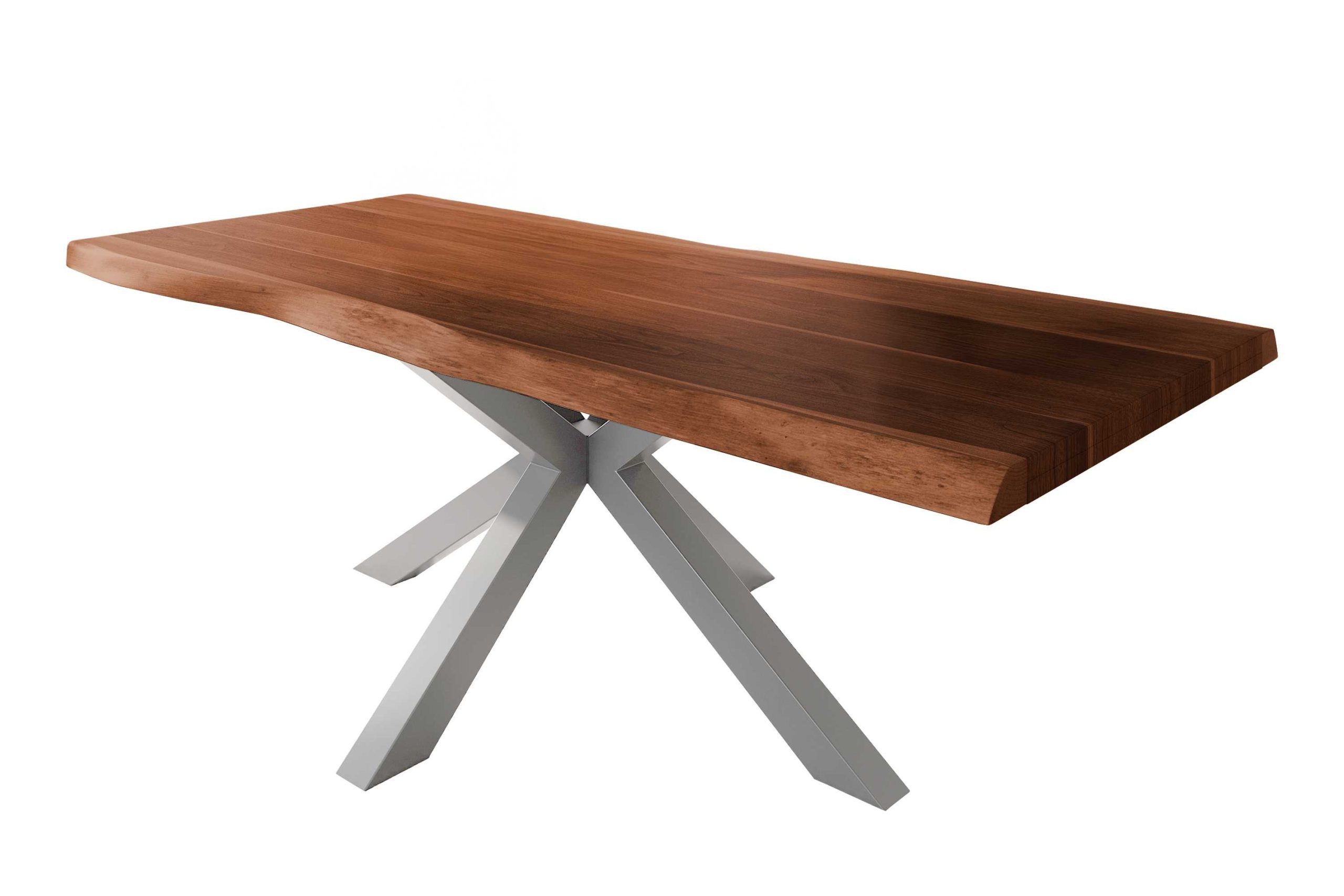 SAM® Esstisch Waves, Akazie o. Mango, gedoppelte Tischplatte, Metallgestell Spider-Form