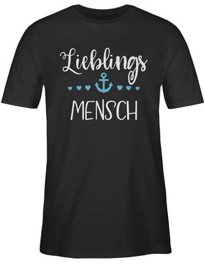 Shirtracer T-Shirt Lieblingsmensch - Herzmensch Geschenke beste Freundin Valentinstag Män Valentinstag Partner Liebe