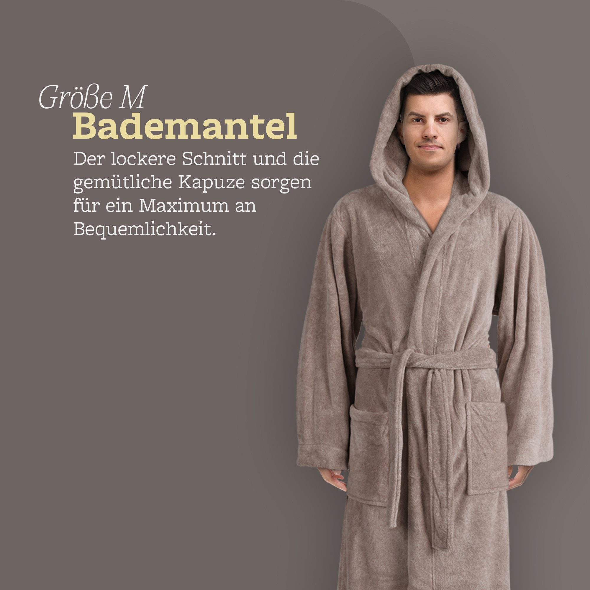Bestlivings Herrenbademantel Hemmy Morgenmantel, Kapuze, Bindegürtel, günstig online kaufen