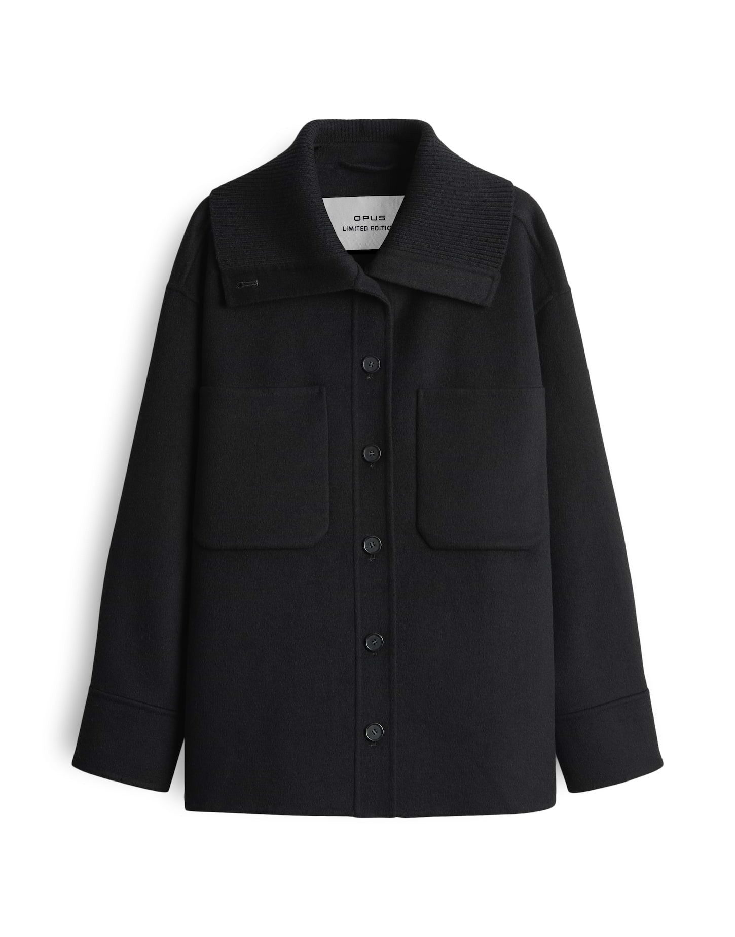 OPUS Wolljacke JOSIA mit breitem Strickkragen überschnittene Schulter mit L günstig online kaufen