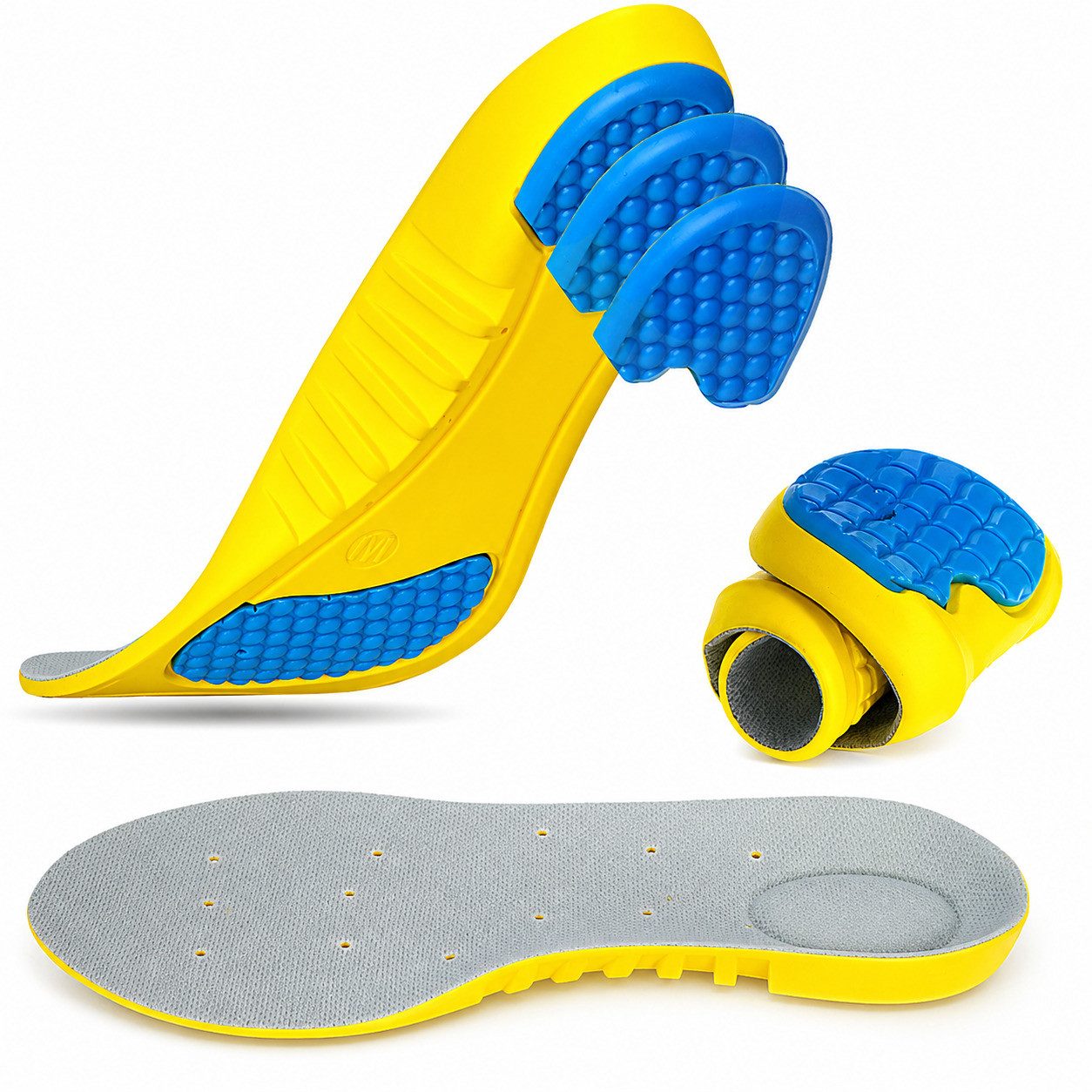 COOL-i ® Einlegesohlen Gel-Sport-Einlegesohlen für Komfort beim Laufen, Wandern & im Alltag, Massage-Einlagen mit Fußgewölbestütze & Stoßdämpfung
