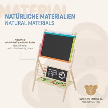 Joyz Tafel Standtafel Zeichentafel Magnettafel Kindertafel Kreidetafel Whiteboard, 3 in 1 zum Spielen 70x47x100cm Natur/Schwarz aus Holz