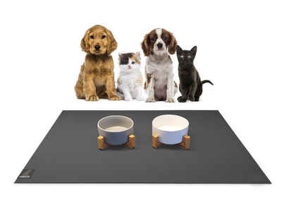 Sanozoo Napfunterlage SANOZOO® - Napfunterlage 30 x 40 cm Grau, 1-St., für Hunde & Katzen in Eckig, Rund, Halbrund oder Eckrund