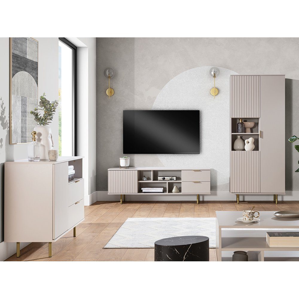 Lomadox Wohnzimmer-Set NADOR-132, (Mega-Spar-Set, 3-St., 3-tlg), in Kaschmi günstig online kaufen